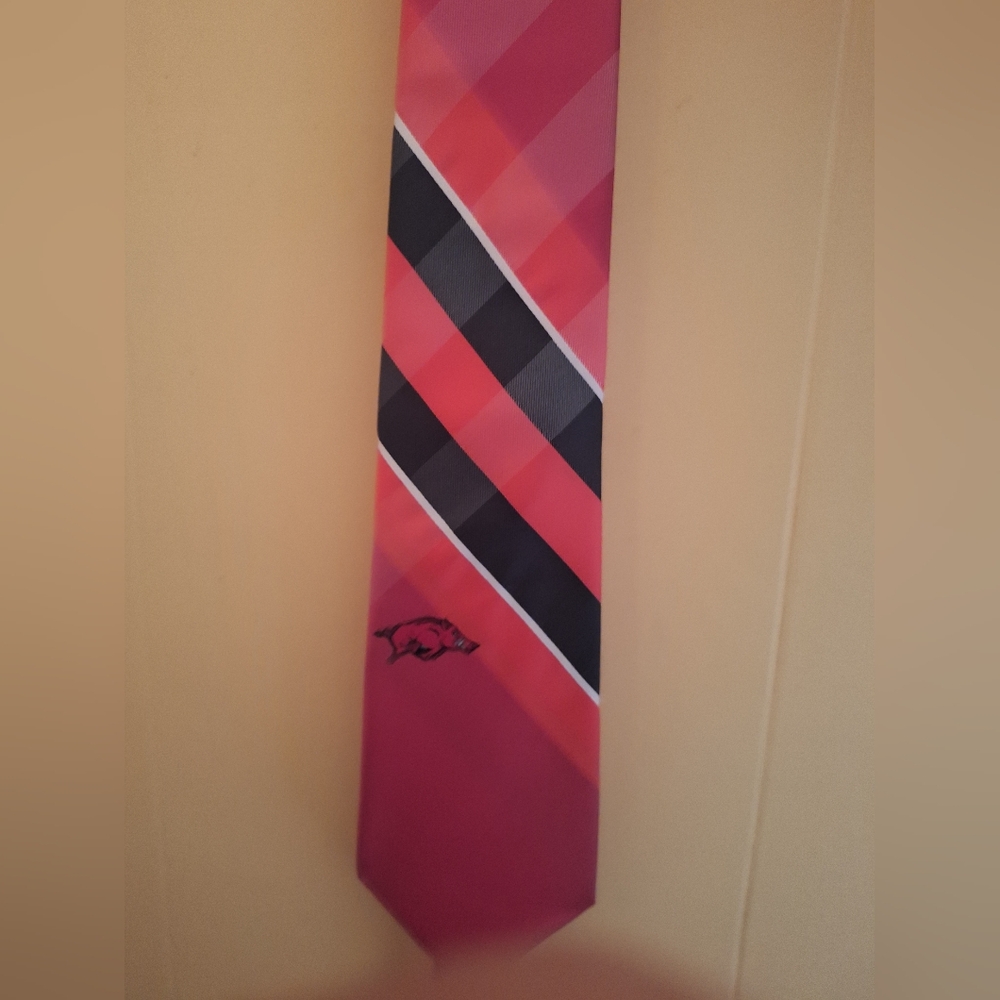 Men's Arkansas Razorbacks Woven Poly Grid Tie
